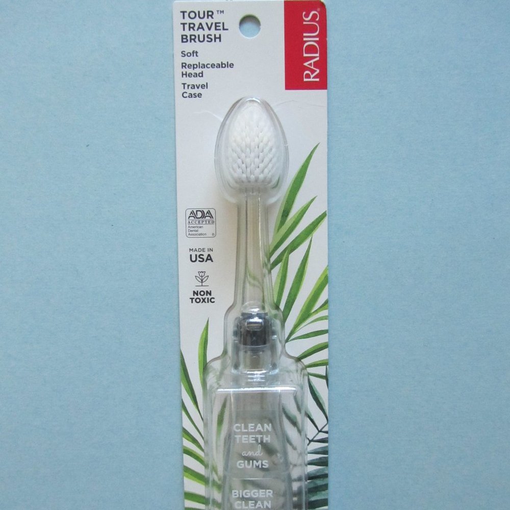 New RADIUS Tour Travel Brush & Case with Replaceable Brush Head ADA Accepted